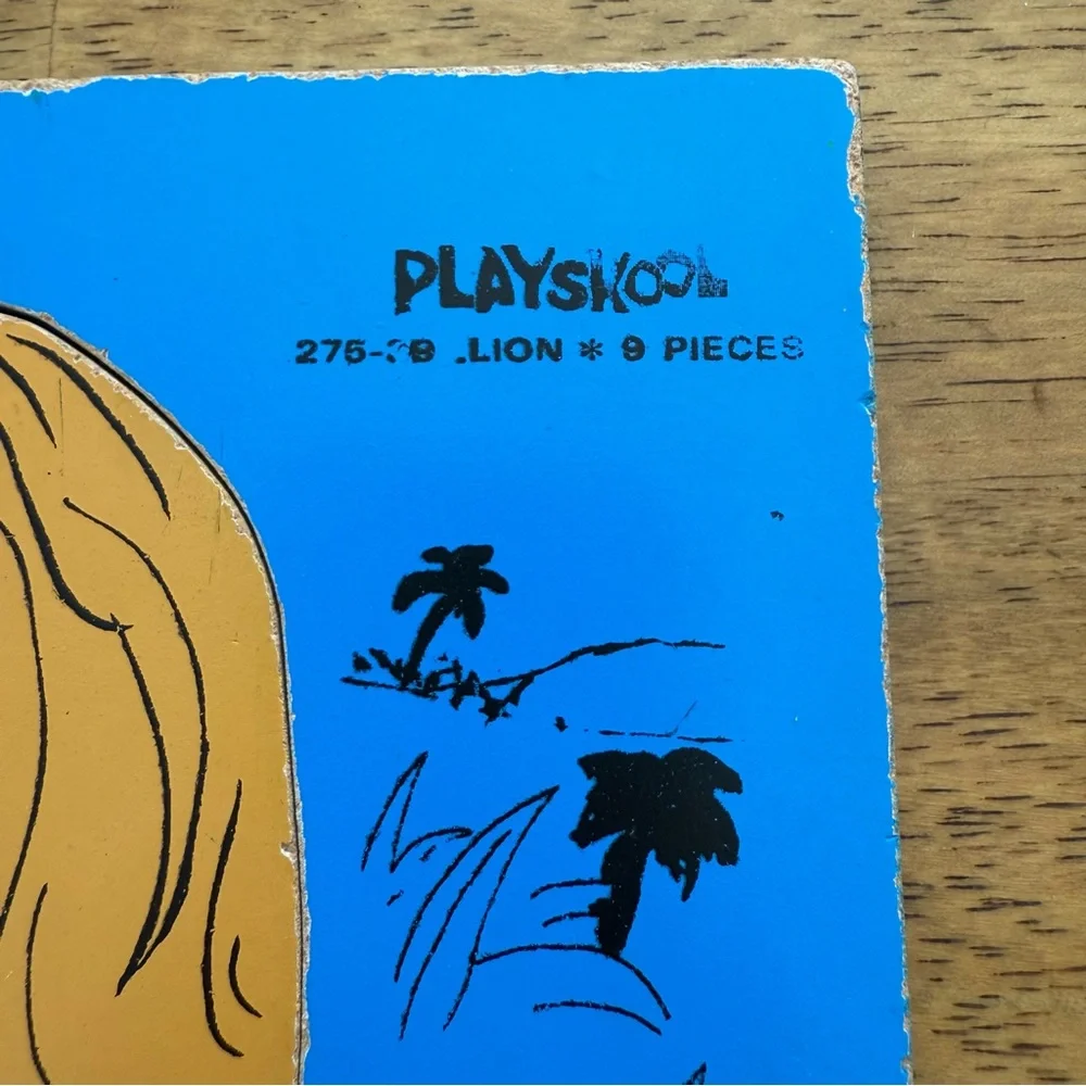 Vintage Playskool‎ Wooden Puzzles 6 Sesame Street Drive Lion Table Fire Pigs
